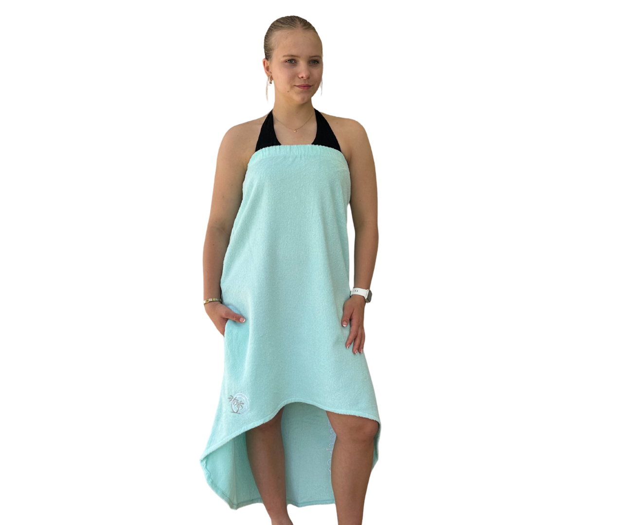blue dress for baby girl Back Beach Co - Pastel Breeze Hooded Towel Robe L/XL main image 0