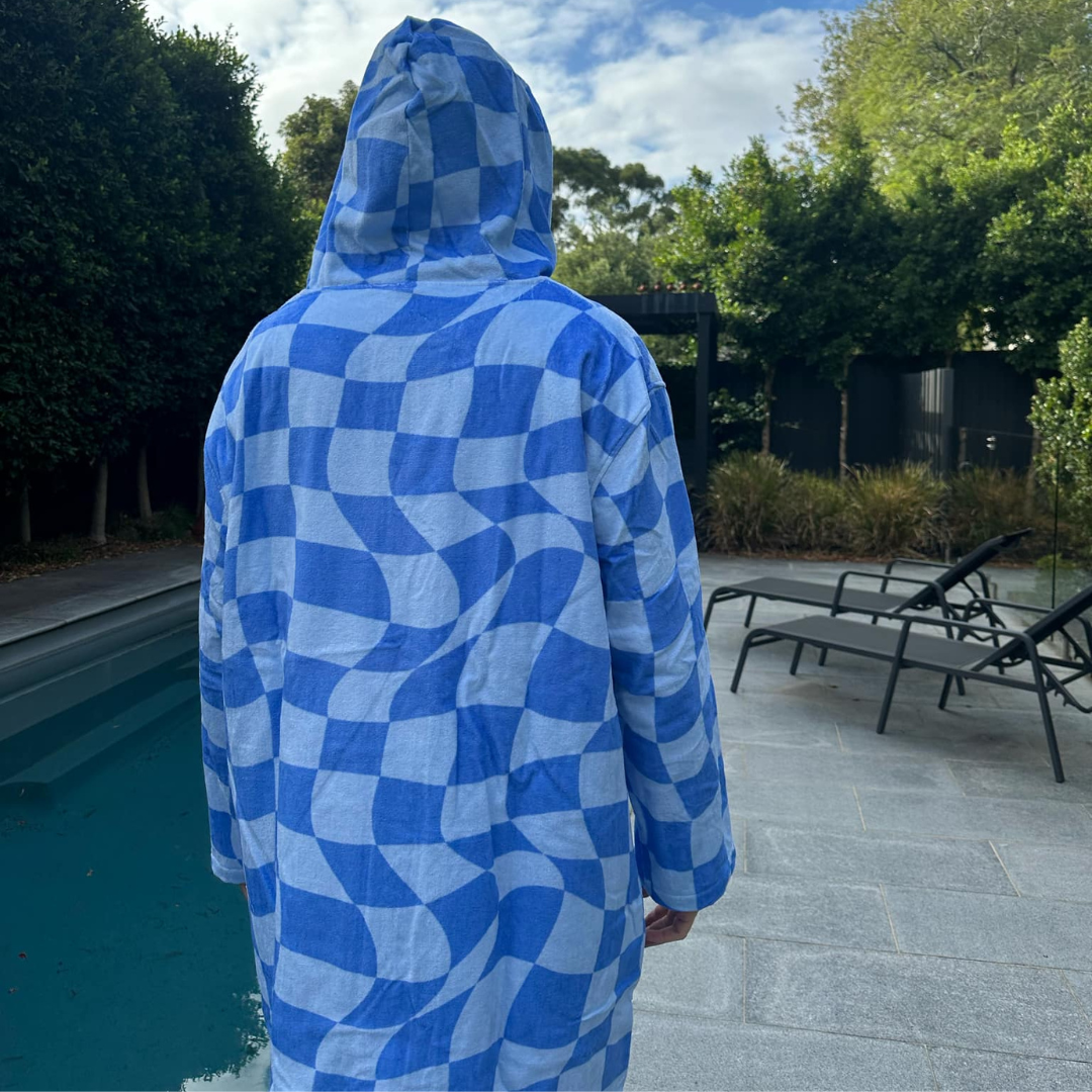 Tidal Checker Hooded Towel (12mnths, 3-5y, 5-7y, 7-11y, S-M, M-L, L-XL)
