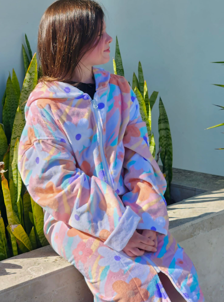 Luxe Petal Splash Hooded Towel