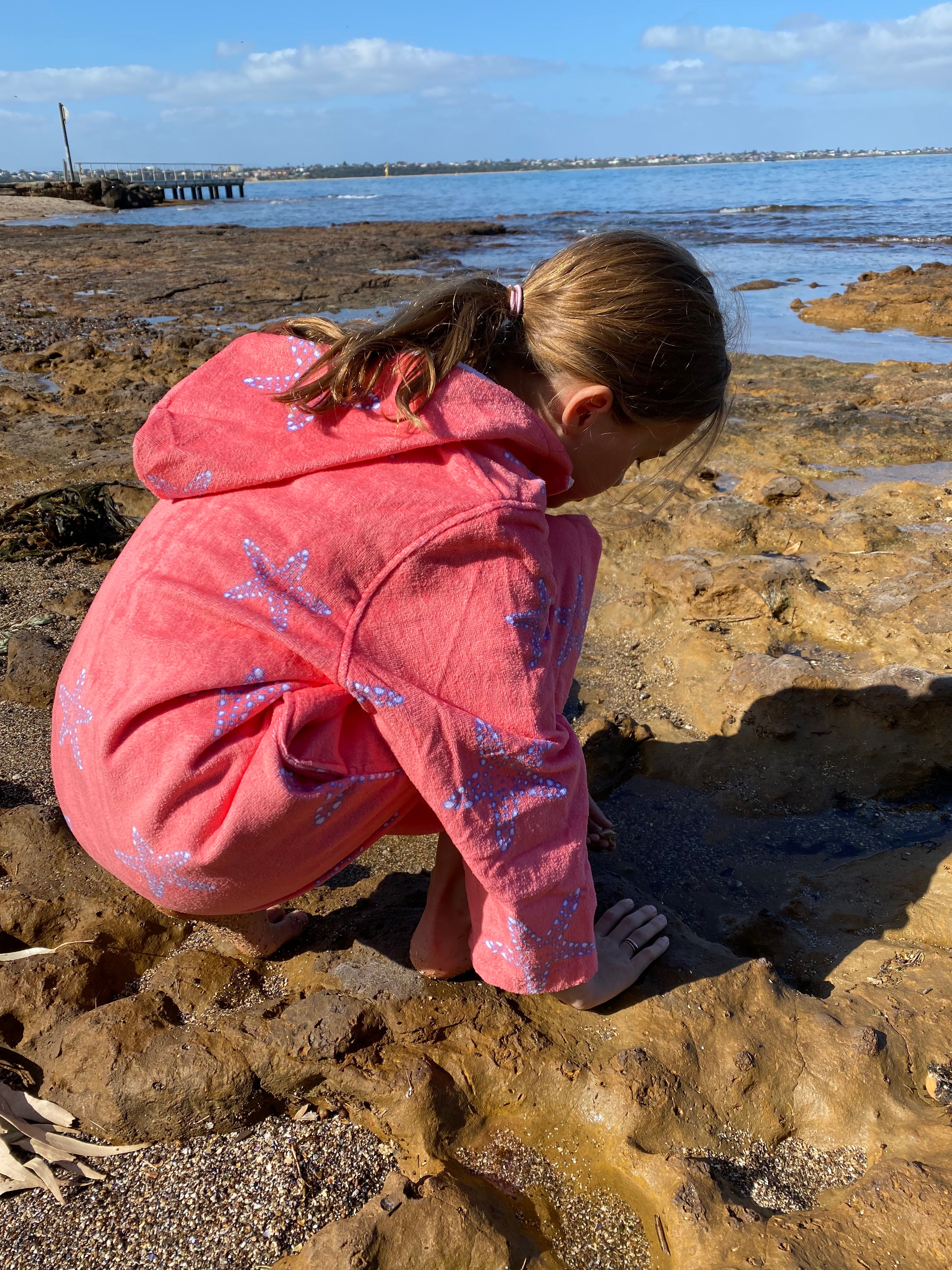 Salty Starfish Hooded Towel (12mnths and L-XL Only)