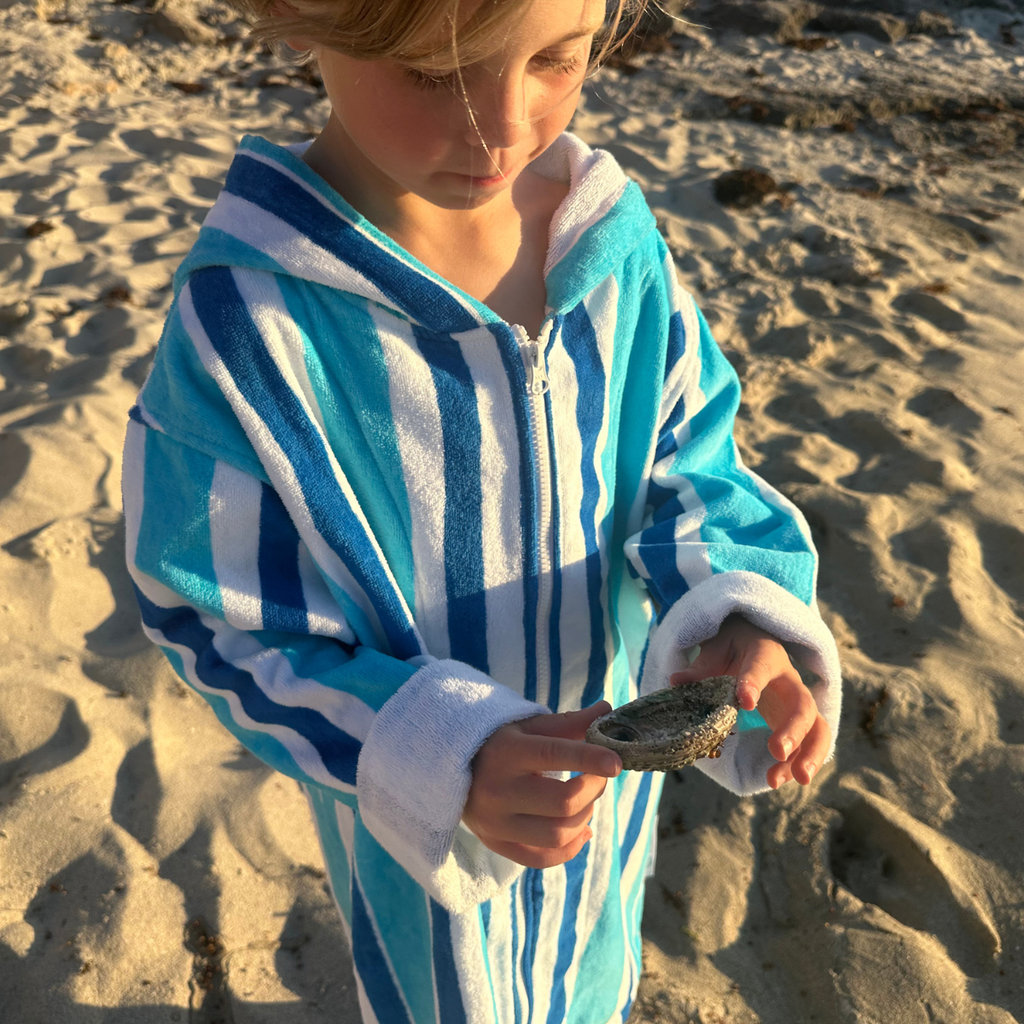 Blue Stripe Hooded Towel (5-7y, 7-11y, S-M, M-L, L-XL)