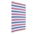 Turkish Towel with Terry Backing - Navy, White and Red