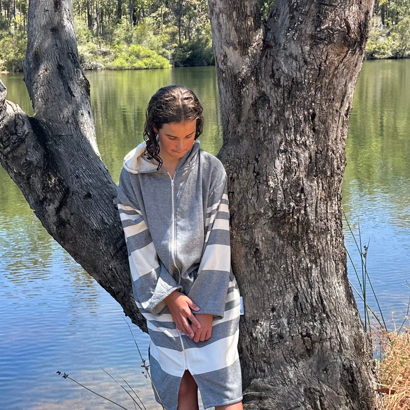 Lightweight Charcoal Hooded Towel *SALE*