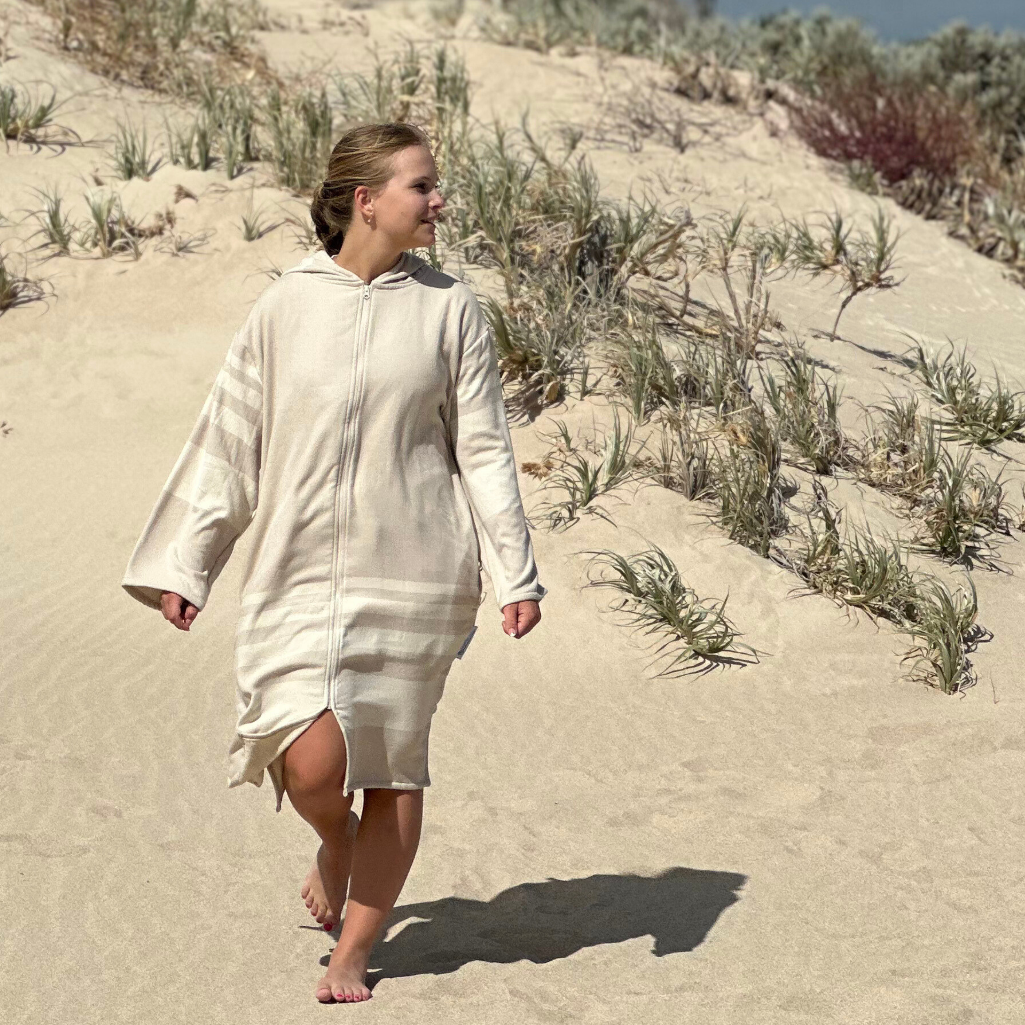 Lightweight Turkish Sand Hooded Towel *SALE*