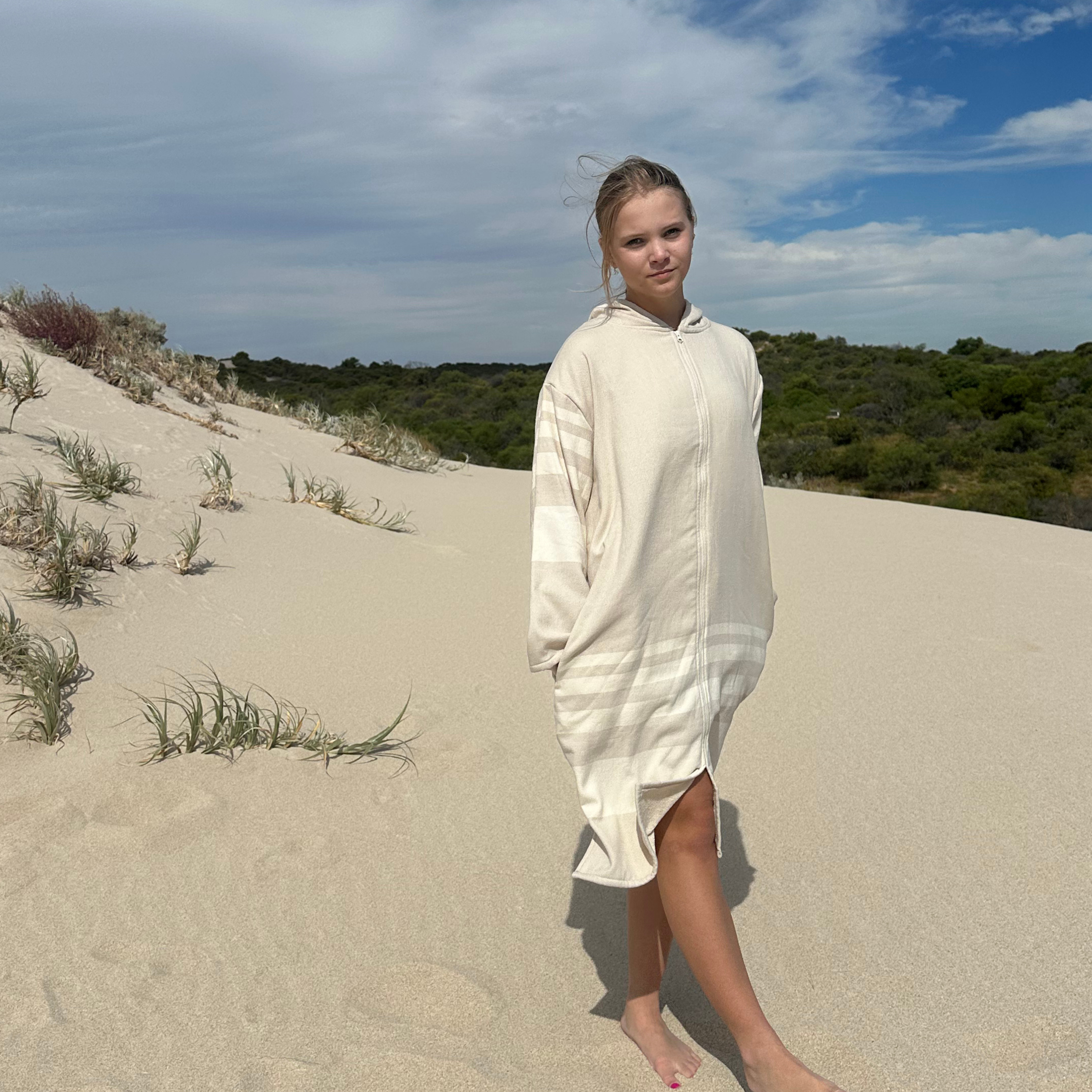 Lightweight Turkish Sand Hooded Towel *SALE*
