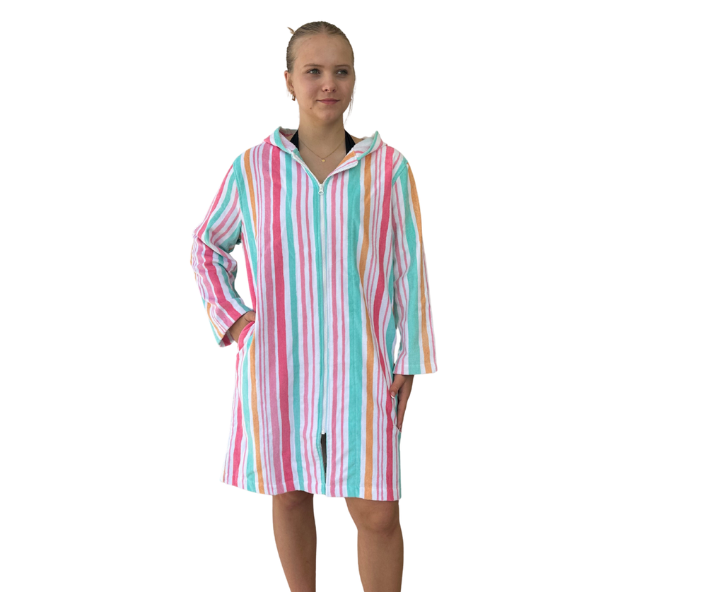 Hawaiian Stripe Hooded Towel (3-5y, 5-7y, 7-11y, S-M, M-L, L-XL)