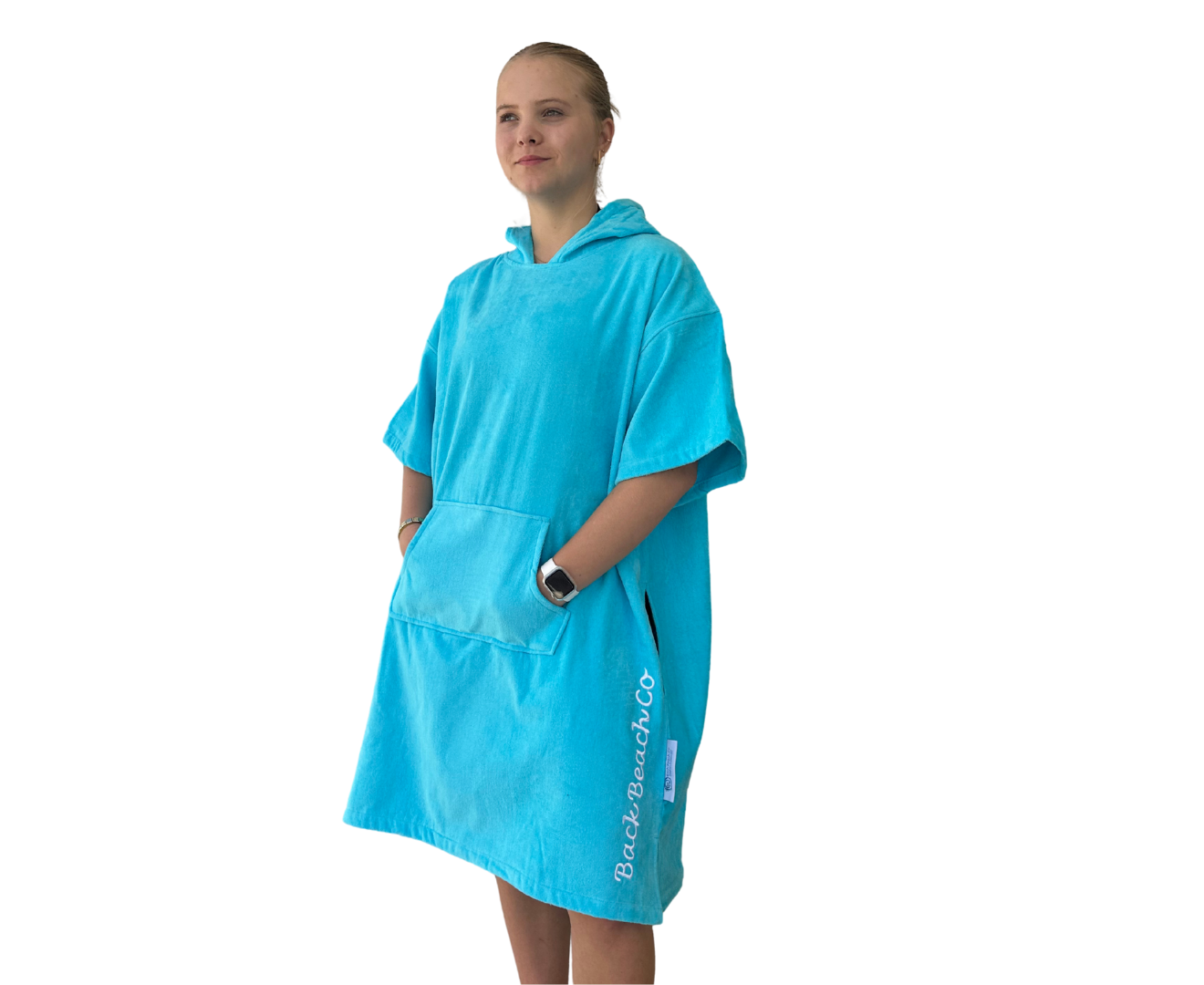 Short Sleeve Luxe Poncho Sea Salt