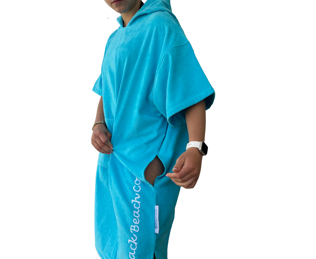 Short Sleeve Luxe Poncho Sea Salt