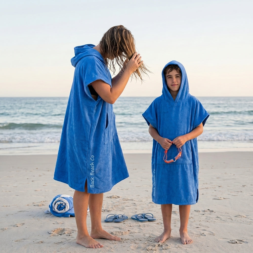 Blue poncho