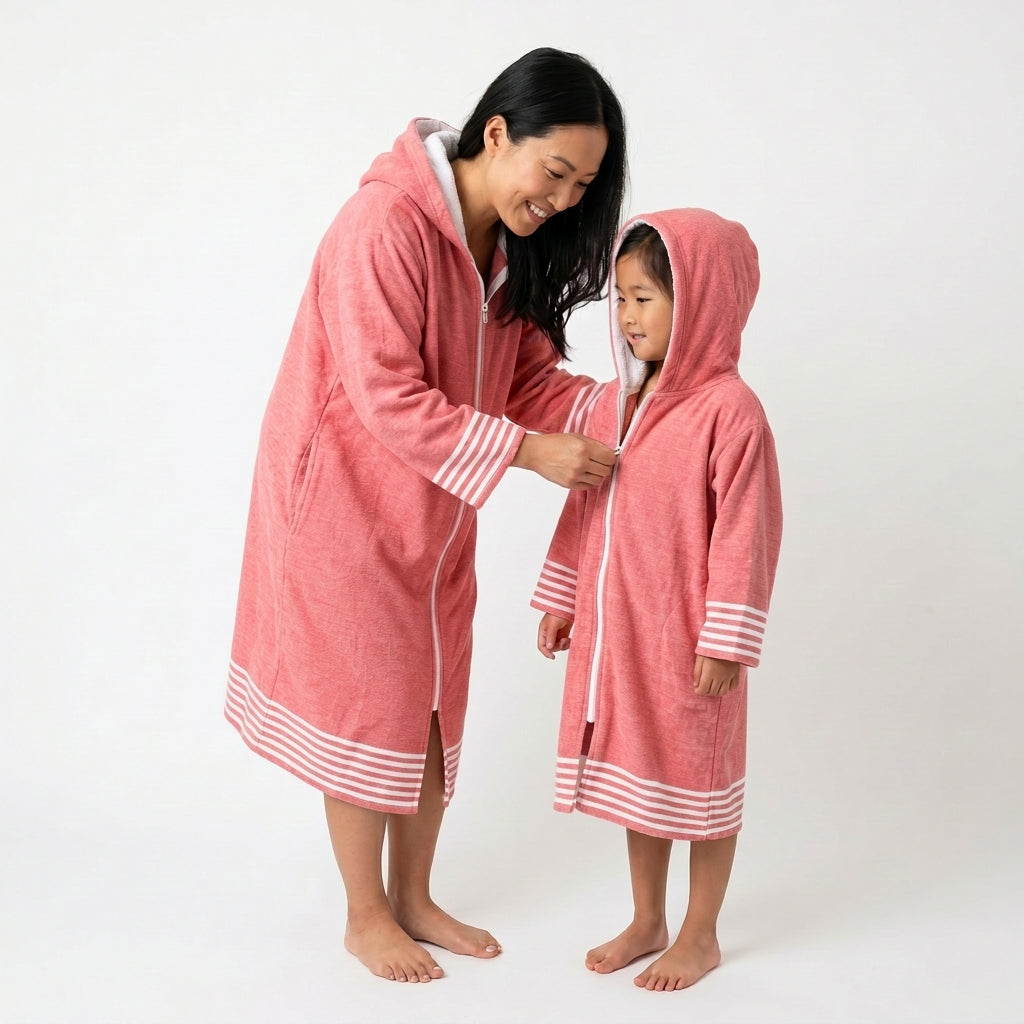 Turkish/Terry Hooded Sunset Robe (3-5y, 5-7y, 7-11y, S-M, M-L, L-XL)