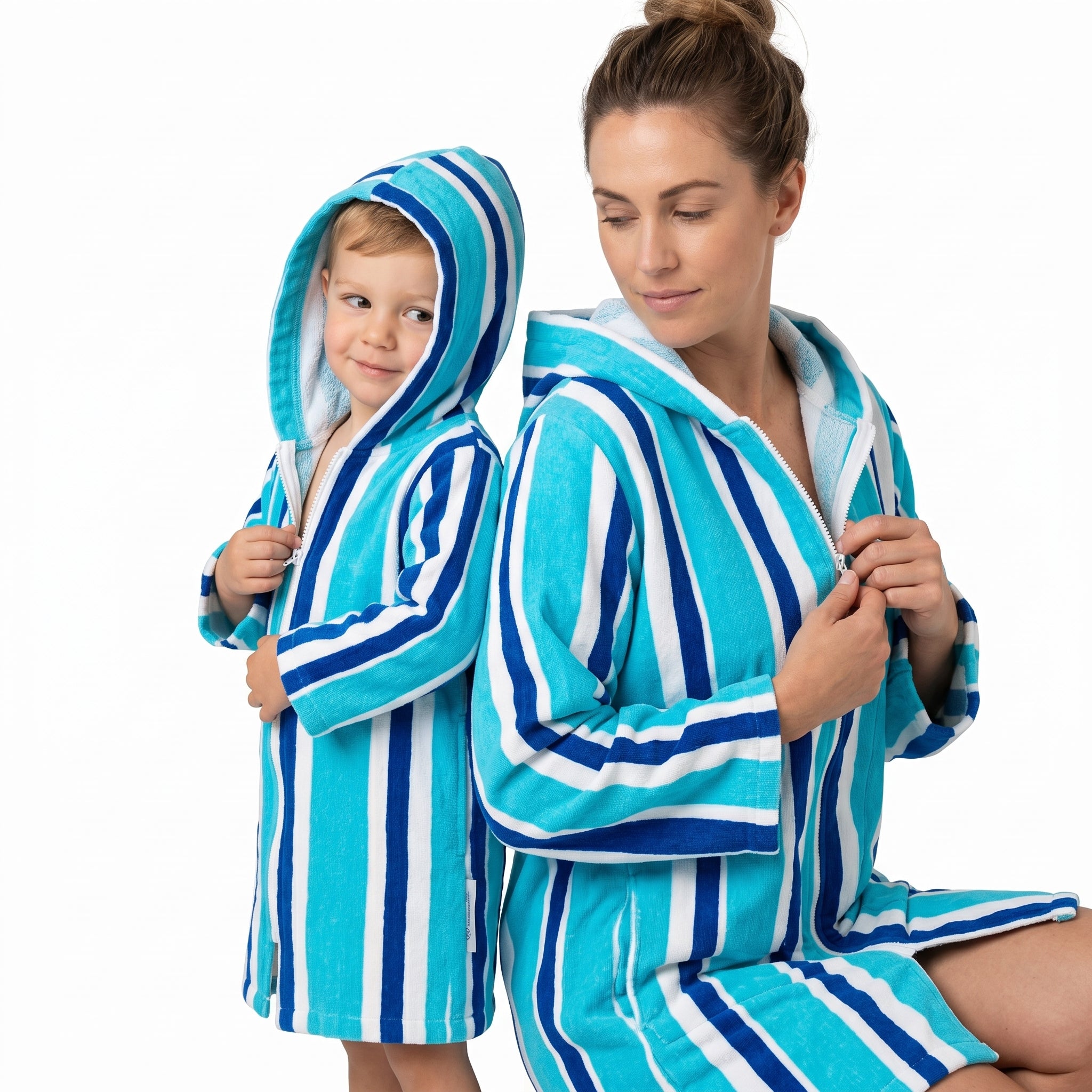 Blue Stripe Hooded Towel (5-7y, 7-11y, S-M, M-L, L-XL)