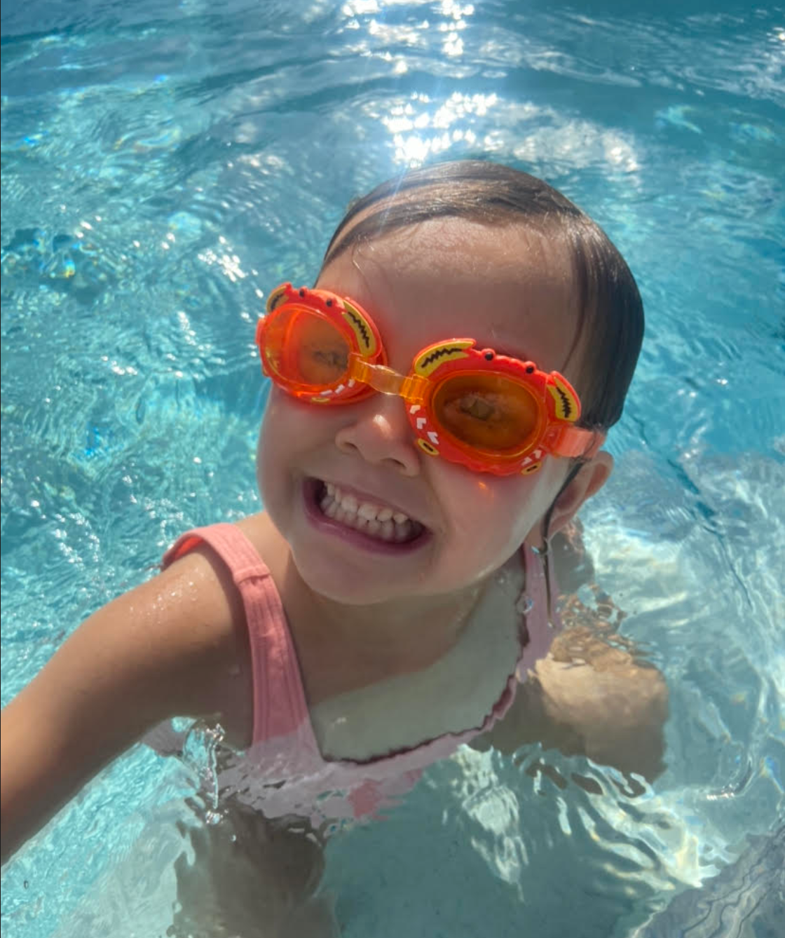 orange swim goggles Essential Swimming Goggles