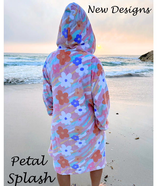 Luxe Petal Splash Hooded Towel