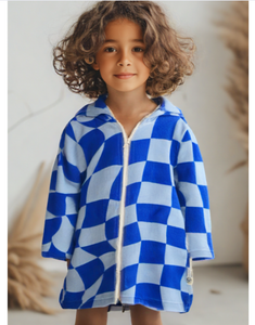 Luxe Tidal Checker Hooded Towel