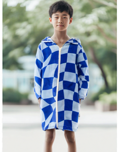 Luxe Tidal Checker Hooded Towel