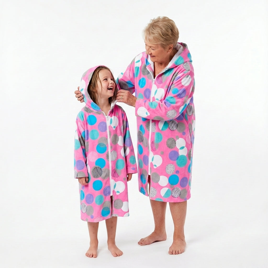 Coral Splash Hooded Towel *SALE* (12mnths, 3-5y, 5-7y, 7-11y, S-M, M-L, L-XL)