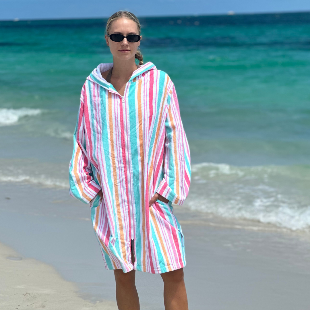 Luxe Hawaiian Stripe Hooded Towel