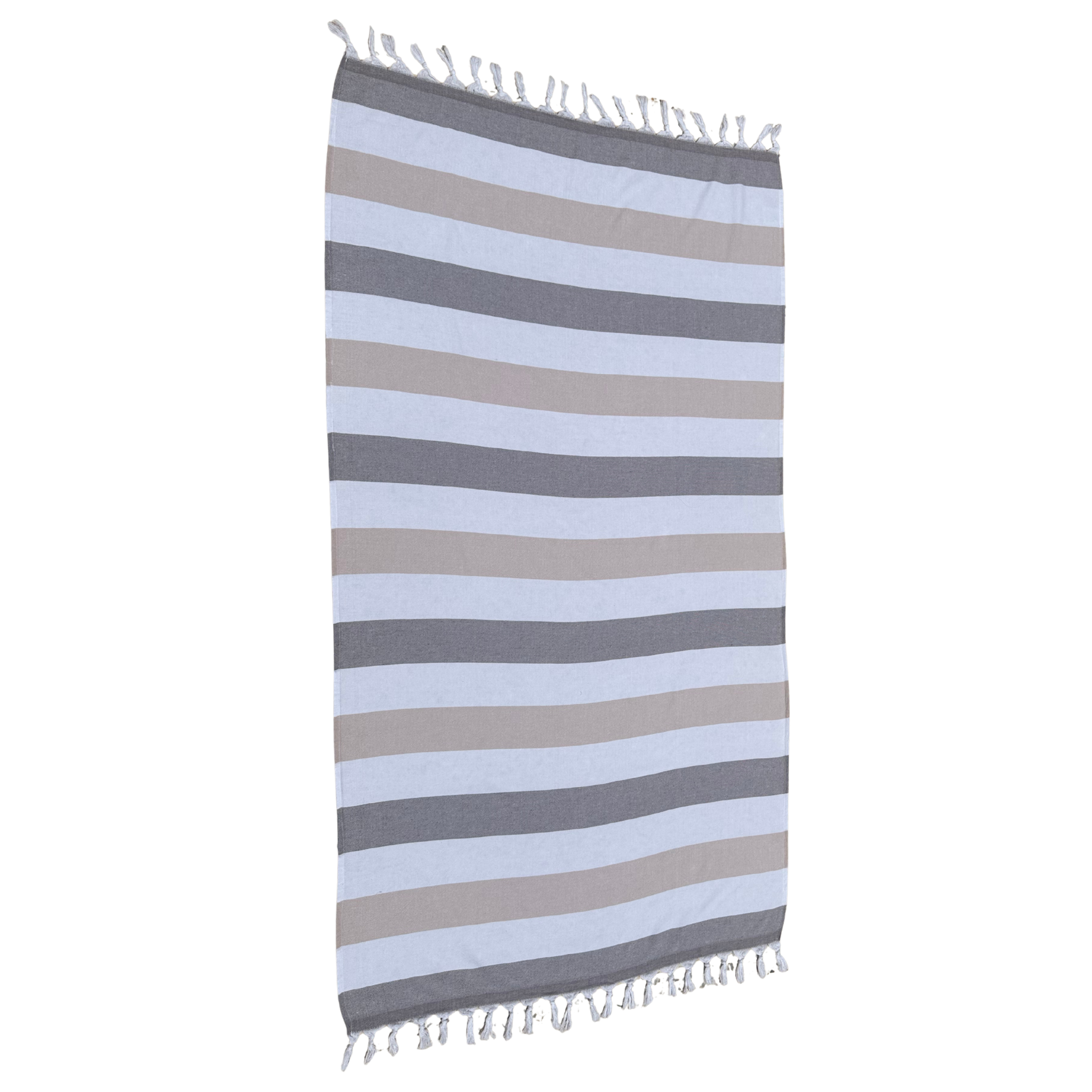 Turkish Terry Beach Towels - Beige/Brown/White