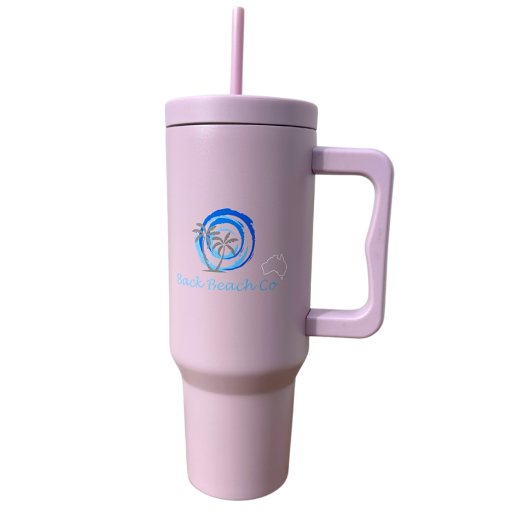 Pink Stainless Steel Tumbler with Handle 1.1L 40oz