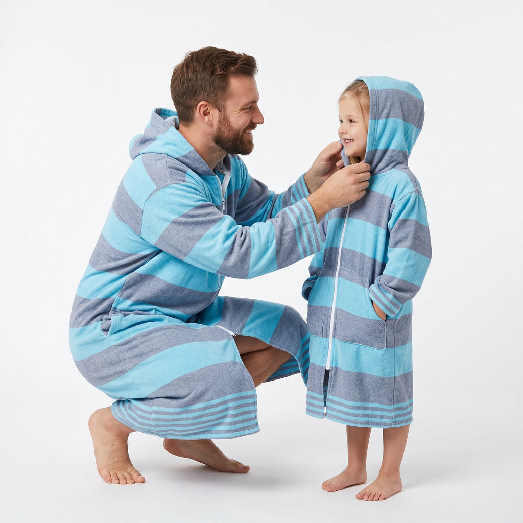 Navy & Turquoise Turkish (3-5y, 5-7, M-L, L-XL)