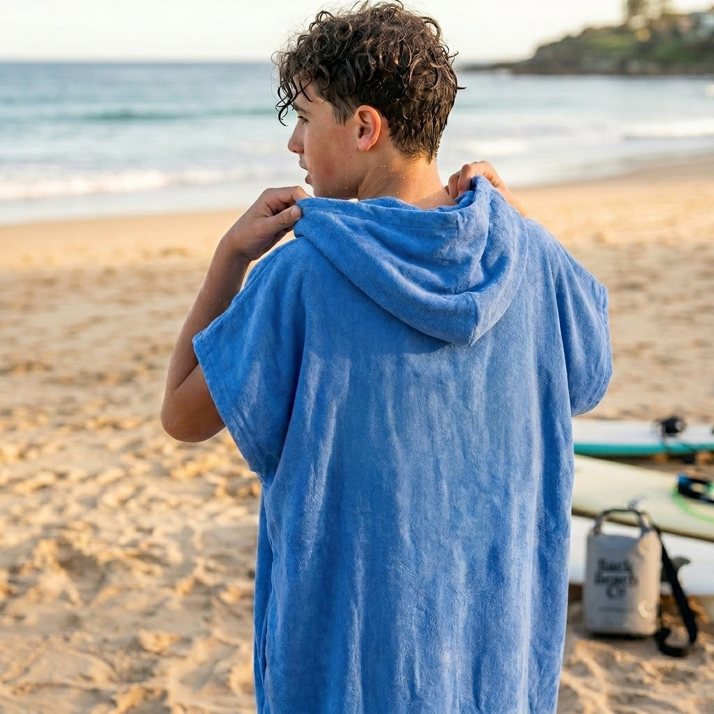 Blue poncho