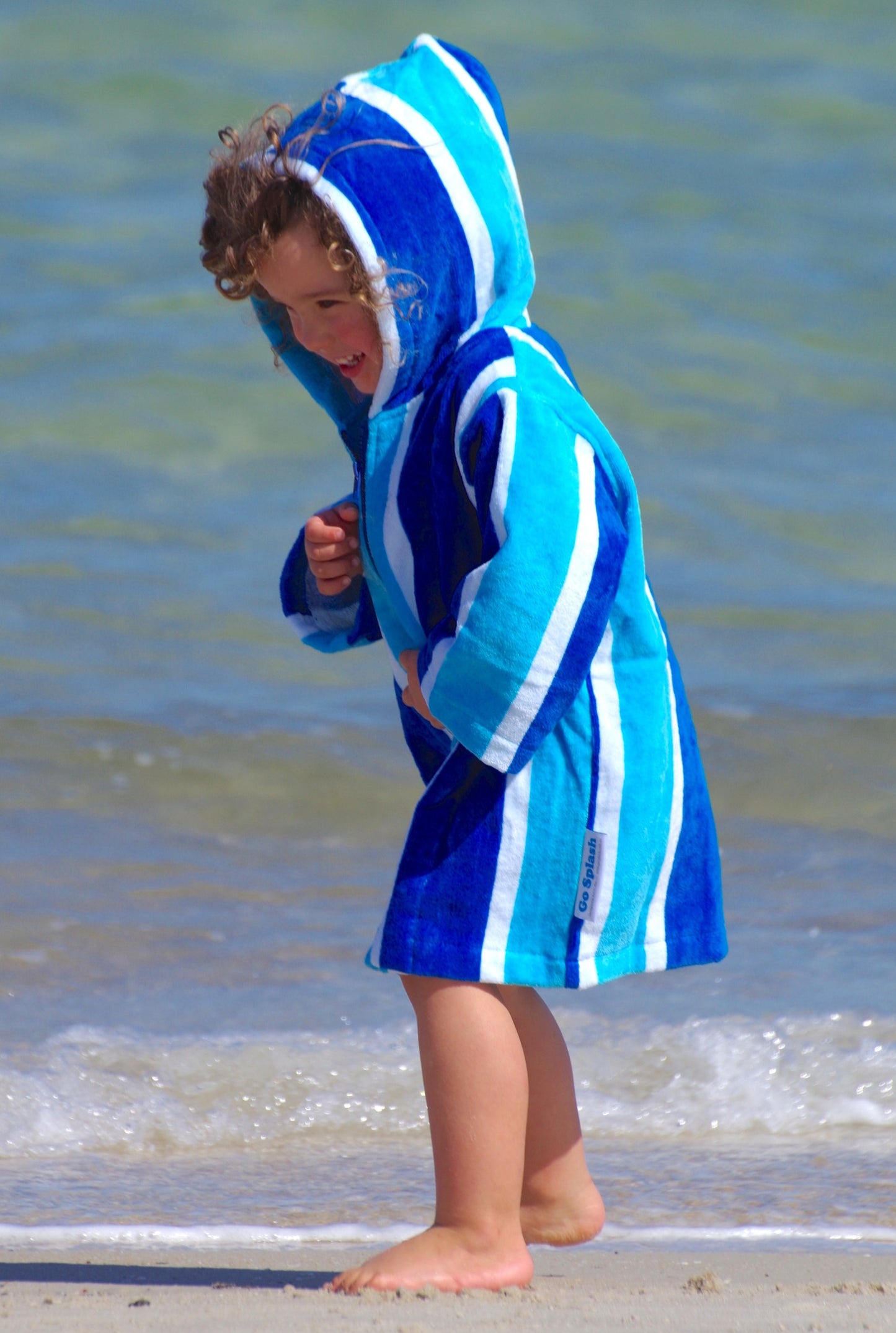 Luxe Blue Stripe Hooded Towel
