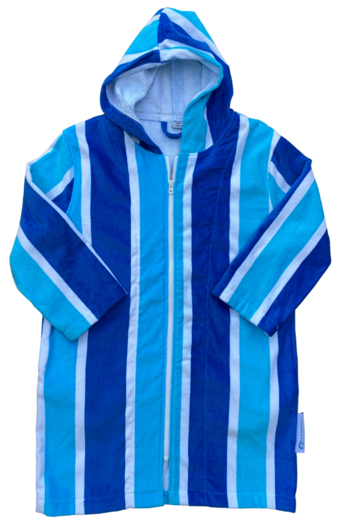 Luxe Blue Stripe Hooded Towel – backbeachco.com