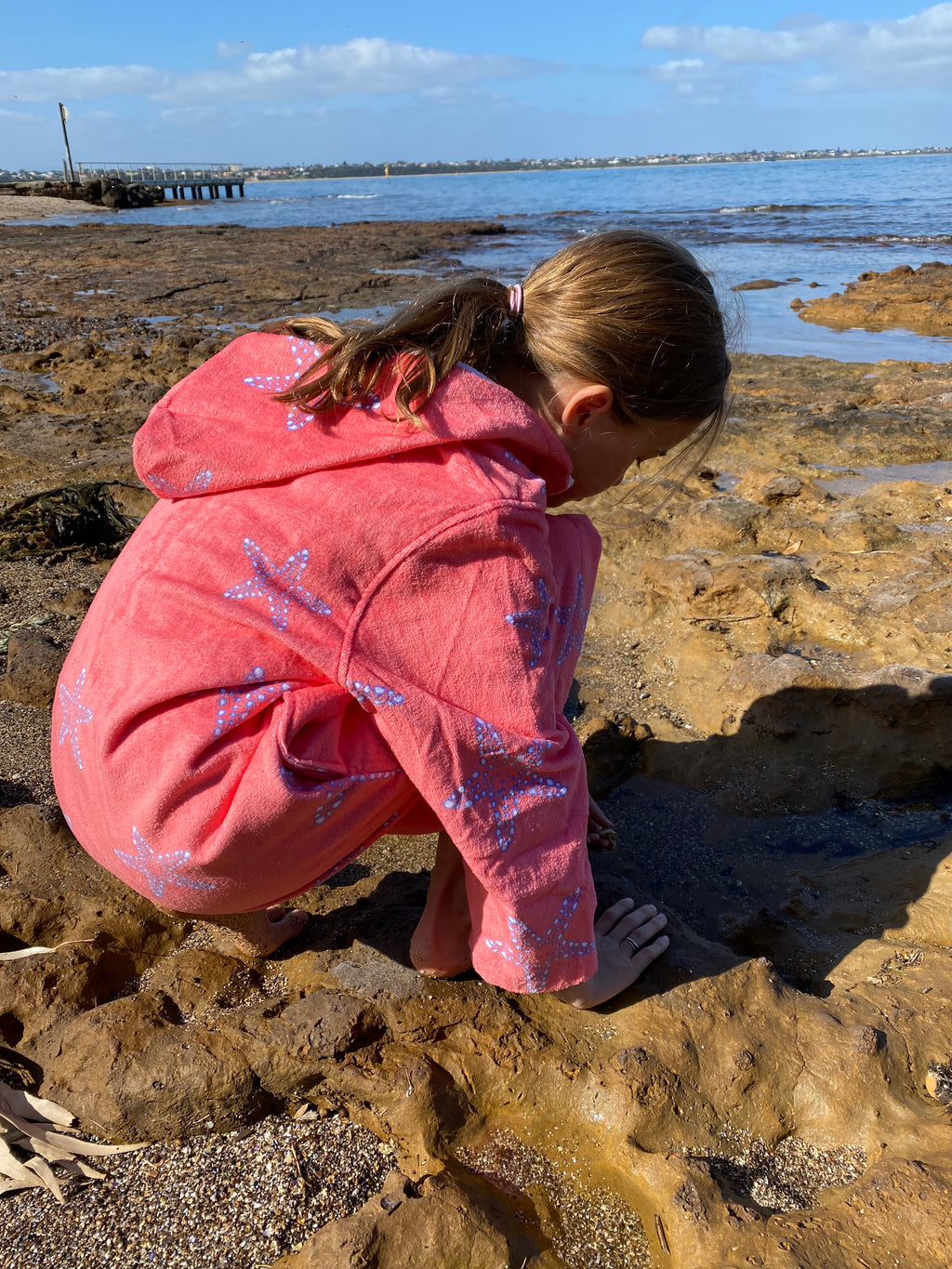 Salty Starfish Hooded Towel (12mnths and L-XL Only)