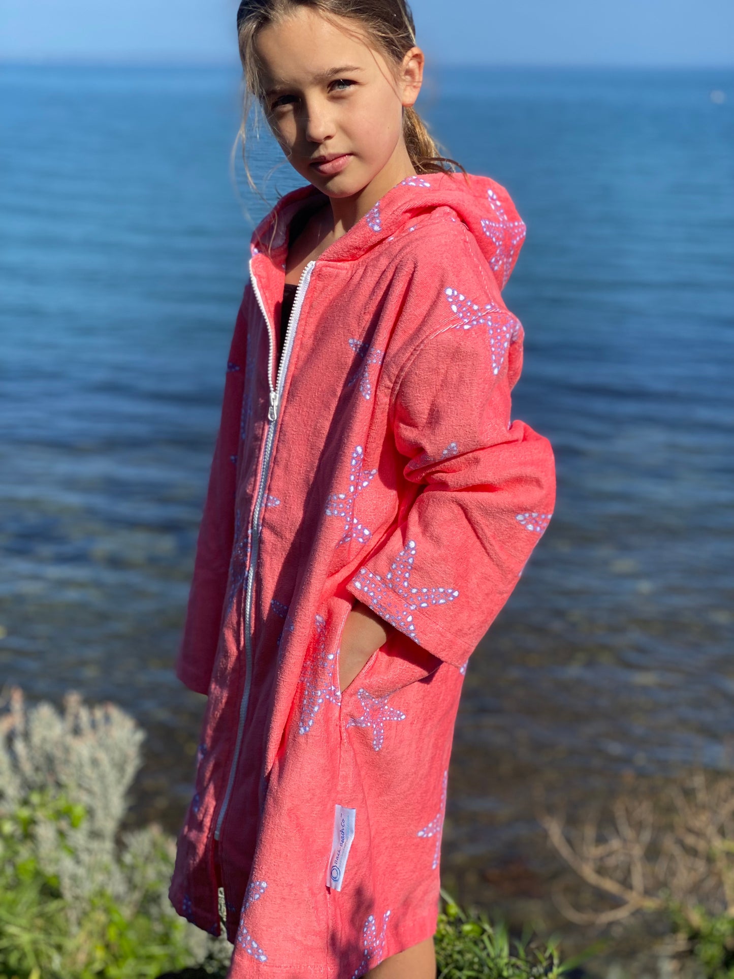 Luxe Salty Starfish Cotton Hooded Towel