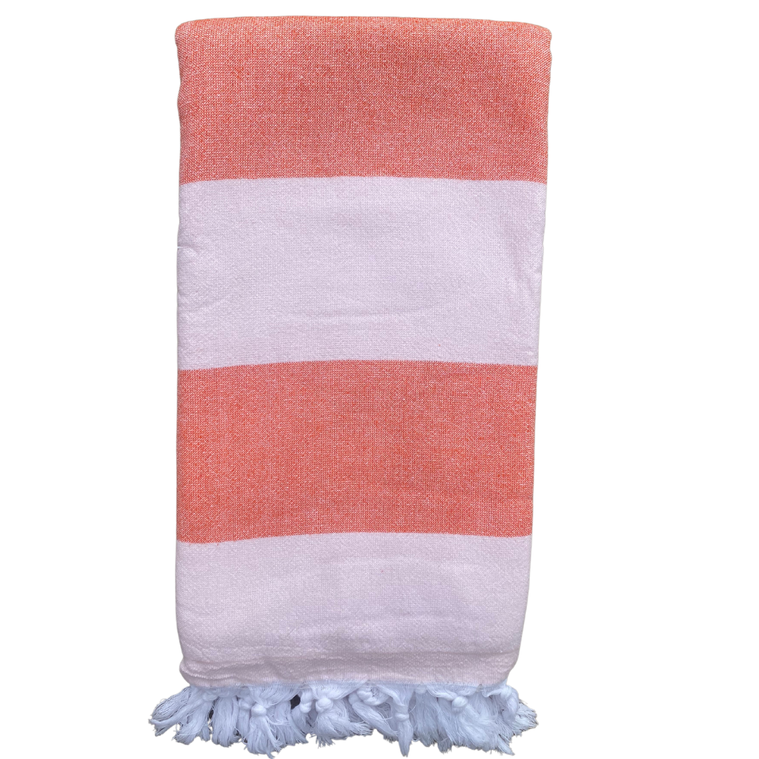 Turkish Terry Beach Towels Grey Red and White Stripe Back Beach Co backbeachco